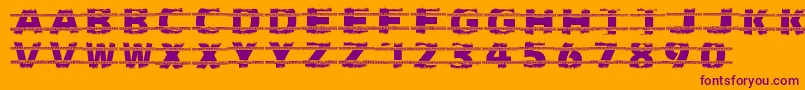 Trackers-Schriftart – Violette Schriften auf orangefarbenem Hintergrund