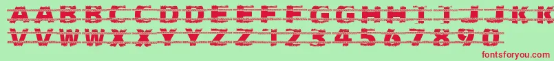 Trackers Font – Red Fonts on Green Background