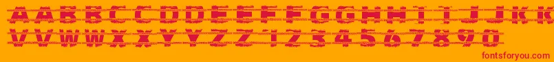 Trackers Font – Red Fonts on Orange Background