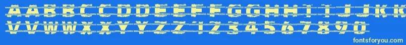 Trackers Font – Yellow Fonts on Blue Background