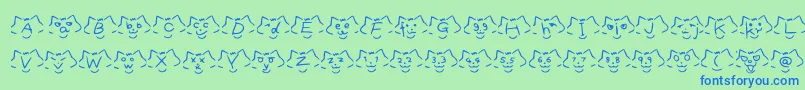 フォントFontCatsVer1.00 – 青い文字は緑の背景です。