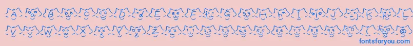 FontCatsVer1.00-Schriftart – Blaue Schriften auf rosa Hintergrund