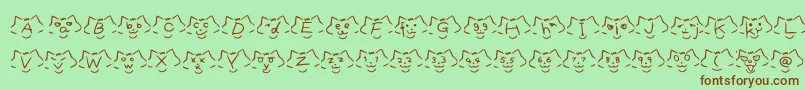 フォントFontCatsVer1.00 – 緑の背景に茶色のフォント