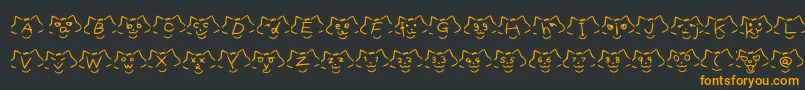 フォントFontCatsVer1.00 – 黒い背景にオレンジの文字