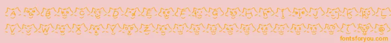 FontCatsVer1.00-Schriftart – Orangefarbene Schriften auf rosa Hintergrund