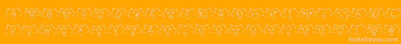 FontCatsVer1.00-Schriftart – Rosa Schriften auf orangefarbenem Hintergrund