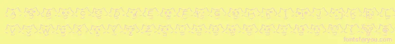 フォントFontCatsVer1.00 – ピンクのフォント、黄色の背景