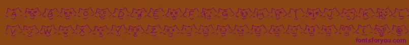 FontCatsVer1.00-Schriftart – Violette Schriften auf braunem Hintergrund