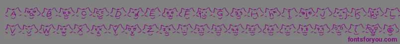 フォントFontCatsVer1.00 – 紫色のフォント、灰色の背景