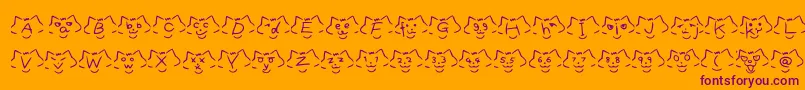 FontCatsVer1.00 Font – Purple Fonts on Orange Background