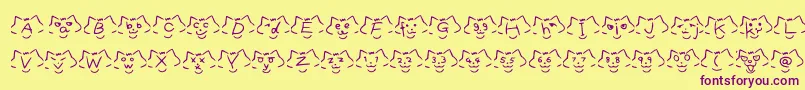 Шрифт FontCatsVer1.00 – фиолетовые шрифты на жёлтом фоне