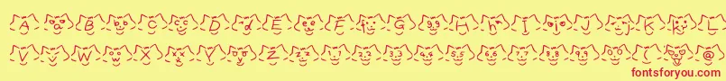 FontCatsVer1.00-Schriftart – Rote Schriften auf gelbem Hintergrund