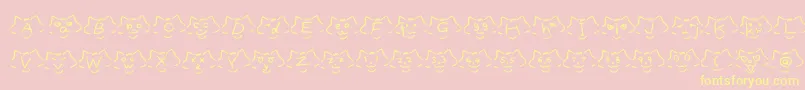 FontCatsVer1.00-Schriftart – Gelbe Schriften auf rosa Hintergrund