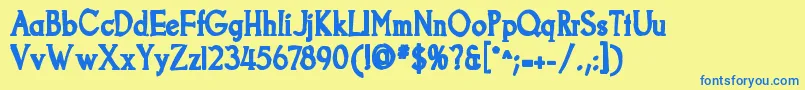 Goodfishink Font – Blue Fonts on Yellow Background