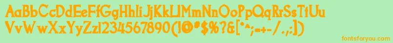 Goodfishink Font – Orange Fonts on Green Background
