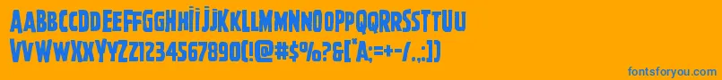 Ghoulishintentcapshift Font – Blue Fonts on Orange Background