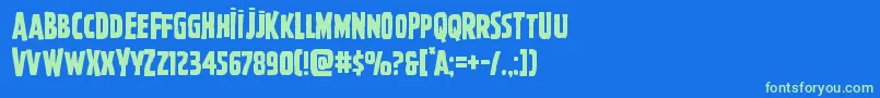 Fonte Ghoulishintentcapshift – fontes verdes em um fundo azul