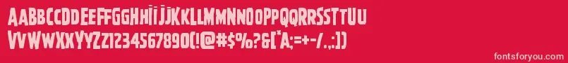 Ghoulishintentcapshift-fontti – vaaleanpunaiset fontit punaisella taustalla
