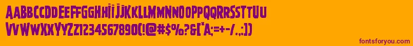 Ghoulishintentcapshift Font – Purple Fonts on Orange Background