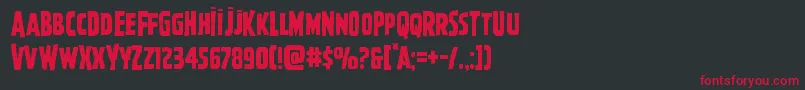 Czcionka Ghoulishintentcapshift – czerwone czcionki na czarnym tle