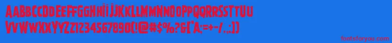 Ghoulishintentcapshift Font – Red Fonts on Blue Background