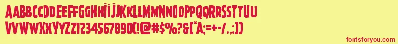 Ghoulishintentcapshift Font – Red Fonts on Yellow Background