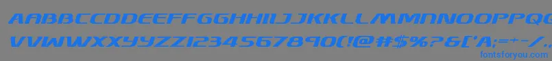 フォントSkymarshalboldital – 灰色の背景に青い文字