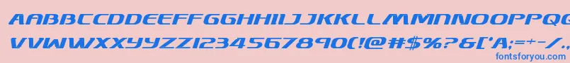 フォントSkymarshalboldital – ピンクの背景に青い文字