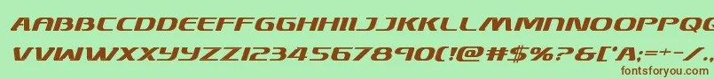 Шрифт Skymarshalboldital – коричневые шрифты на зелёном фоне