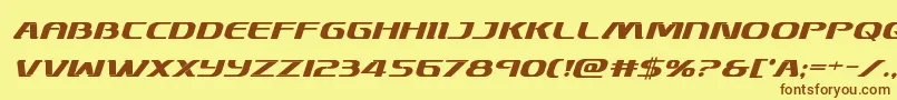 Шрифт Skymarshalboldital – коричневые шрифты на жёлтом фоне