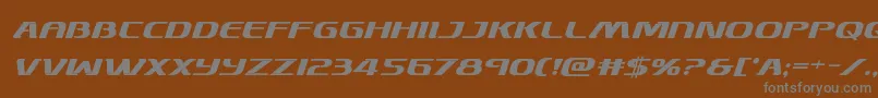 フォントSkymarshalboldital – 茶色の背景に灰色の文字