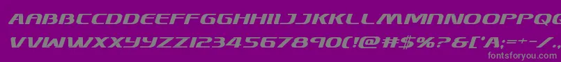 フォントSkymarshalboldital – 紫の背景に灰色の文字