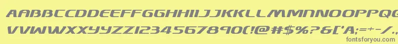 フォントSkymarshalboldital – 黄色の背景に灰色の文字