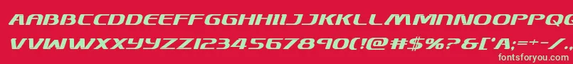 Skymarshalboldital Font – Green Fonts on Red Background