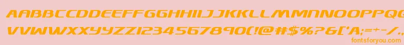 Skymarshalboldital-Schriftart – Orangefarbene Schriften auf rosa Hintergrund