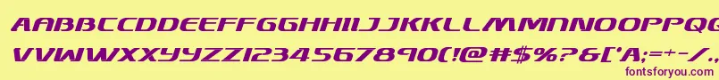 Skymarshalboldital Font – Purple Fonts on Yellow Background