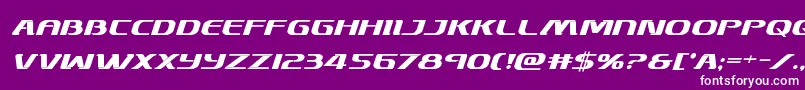 フォントSkymarshalboldital – 紫の背景に白い文字