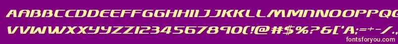 Skymarshalboldital Font – Yellow Fonts on Purple Background