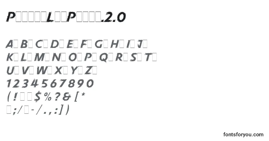 Schriftart PneumaLetPlain.2.0 – Alphabet, Zahlen, spezielle Symbole