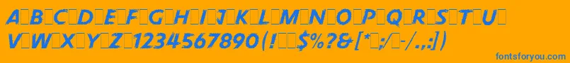 PneumaLetPlain.2.0 Font – Blue Fonts on Orange Background