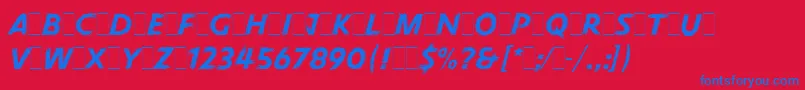 PneumaLetPlain.2.0 Font – Blue Fonts on Red Background