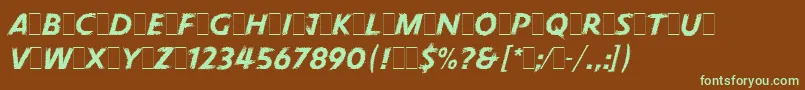 Шрифт PneumaLetPlain.2.0 – зелёные шрифты на коричневом фоне