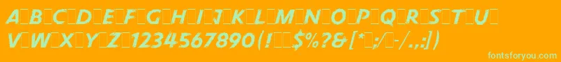 PneumaLetPlain.2.0 Font – Green Fonts on Orange Background