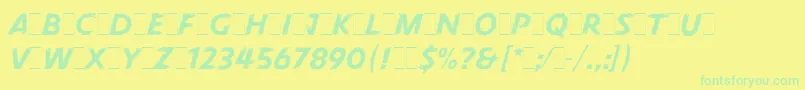 PneumaLetPlain.2.0 Font – Green Fonts on Yellow Background