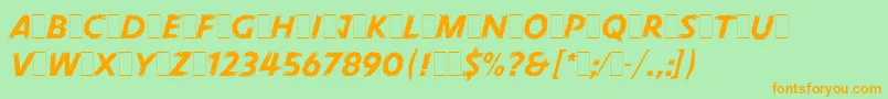 PneumaLetPlain.2.0 Font – Orange Fonts on Green Background