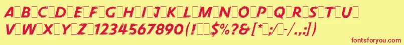 PneumaLetPlain.2.0 Font – Red Fonts on Yellow Background