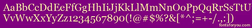 Georgia2 Font – Yellow Fonts on Purple Background