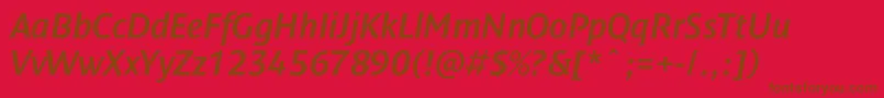 fuente DendanewcItalic – Fuentes Marrones Sobre Fondo Rojo