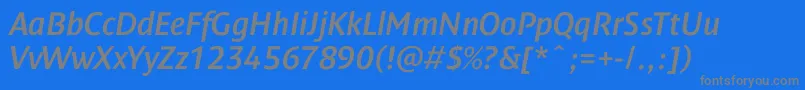 DendanewcItalic Font – Gray Fonts on Blue Background