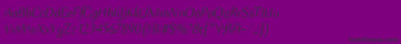 EllipseItcTtItalic-fontti – mustat fontit violetilla taustalla